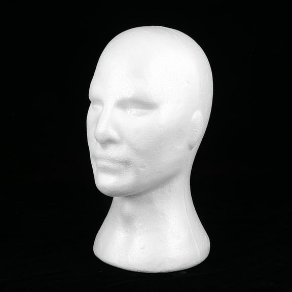 MLINS Mannequin Head White Male Face Model Display Manikin Stand for Hat Scarf Wigs ( )