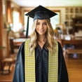 thumbnail image 6 of Fotbe Yellow Checkboard Printed Class of 2024 Graduation Stole, 6 of 7