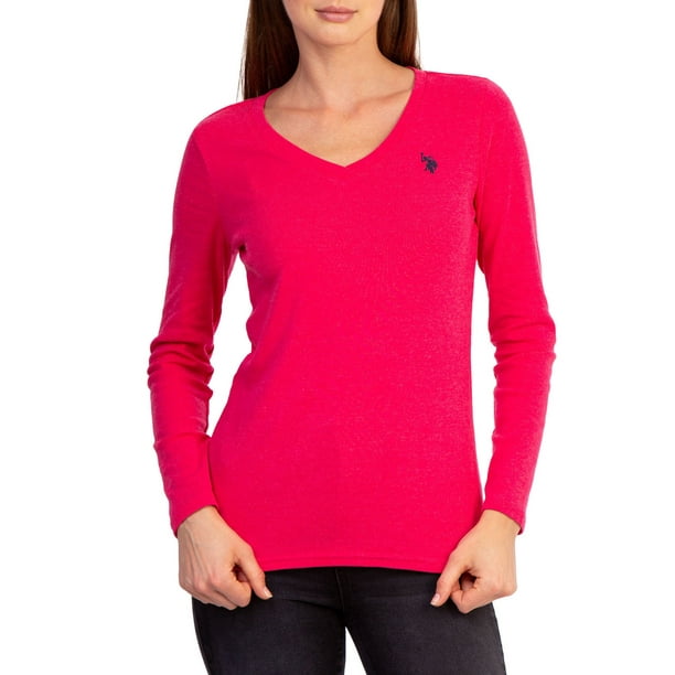 . Polo Assn. Women's Long Sleeve V-Neck T-Shirt, Sizes XS-3XL -  