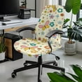 thumbnail image 2 of FKELYI Colorful Floral Butterfly Print Office Chair Cover Anti-Dust Swivel Chair Slipcover Washable Computer Chair Protector for Armchair Home Office Decoration, Small, 2 of 6