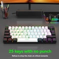 thumbnail image 2 of Graflsoa Clavier de Jeu Compact à Membrane 61 Touches avec Rétroéclairage RVB, Conception Ergonomique et Connectivité USB-C - Noir/blanc + Souris GM102 Incluse, 2 of 7