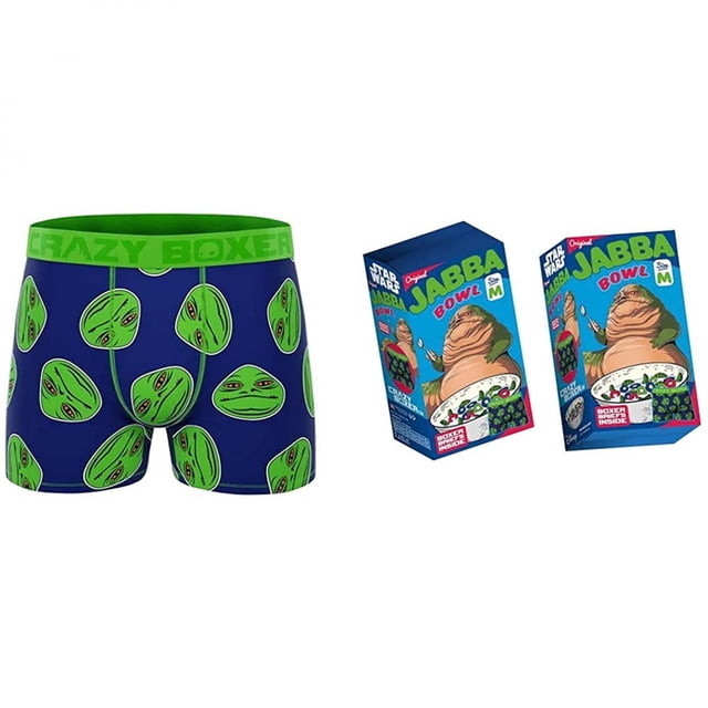 Crazy Boxers Star Wars Jabba The Hutt Boxer Briefs in Cereal Box-Small (28-30)