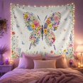 thumbnail image 2 of Floral Garden Butterfly with Silhouette Constructed Entirely, Mystical Fantasy for Space Lovers, Wall Decor, Mother'S Day Gift, Tapestry Wall Hanging for Dorm and Living Room, 2 of 7
