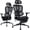 Black, variant on PUKNLY Ergonomic Office Chair with Footrest, High-back Computer Chair with Dynamic Lumbar Support, 2D Headrest & 4D Armrests, Sponge Cushion & Mesh Back, Home Office Chair for Adults
