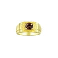 thumbnail image 1 of RYLOS Men's Ring Yellow Gold Plated Silver Ring, 7MM Round Shape Gemstone Designer Style Rings Smoky Quartz June Birthstone Rings Silver Size 13, 1 of 7