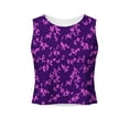 thumbnail image 4 of Yourumao Womens Crop Tank Tops Round Neck Sleeveless Shirts Loose Floral Graphic Tees Summer Casual Tshirts for Summer Vacation, 4 of 6