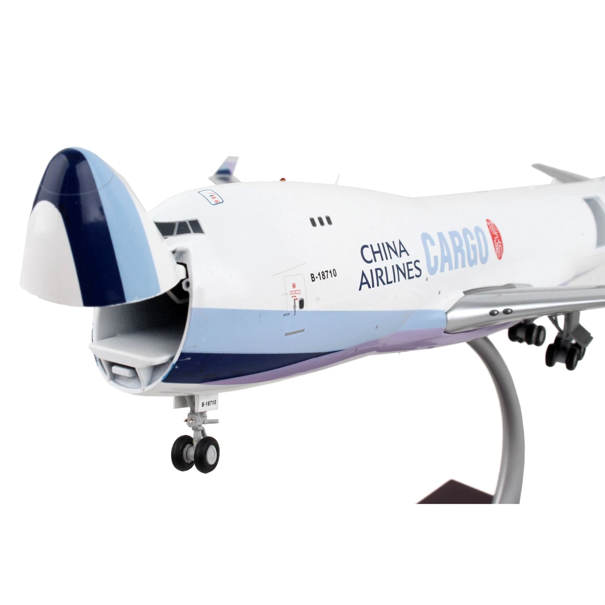 Boeing 747-400F Commercial Aircraft White w/Purple Tail "Gemini 200 - Interactive" 1/200 Diecast Model Airplane by GeminiJets
