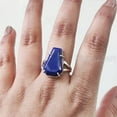 thumbnail image 6 of Coffin Lapis Lazuli Ring, Natural Afghani Lapis Ring, September Birthstone Ring, Womens Ring, Coffin Ring, 925 Sterling Silver, Christmas, Handmade, Statement Jewelry, Coffin Shape Gemstone Ring, 6 of 7