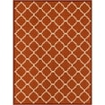 thumbnail image 6 of Well Woven Non-Skid Slip Rubber Back Antibacterial 3x5 (3'3" x 4'7") Door Mat Rug Dallas Moroccan Trellis Rust Red Modern Geometric Lattice Thin Low Pile Machine Washable Indoor Outdoor Kitchen Entry, 6 of 7