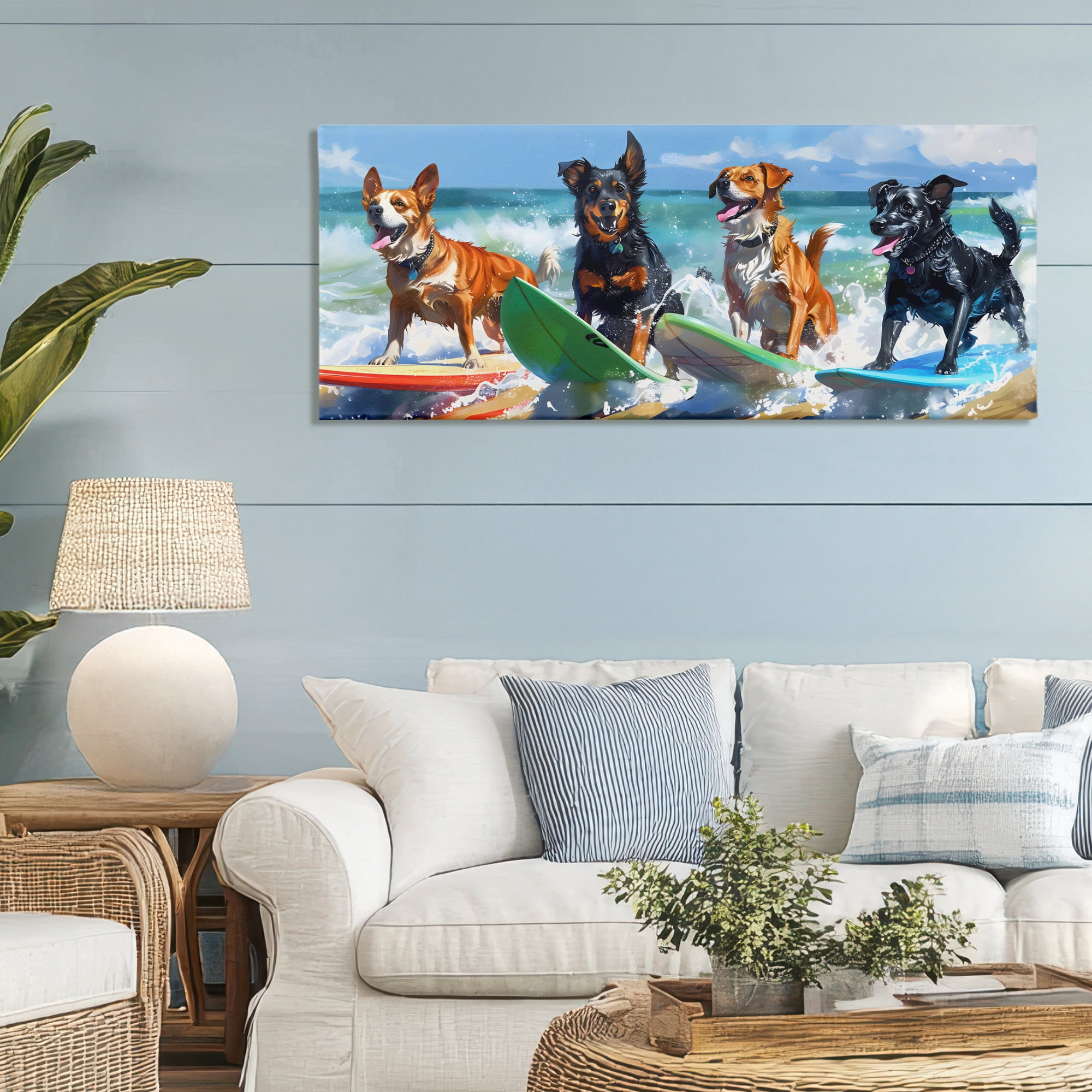 Stupell Industries Dogs on Surfboards Summer Fun Canvas Wall Art, design by Creative Studio