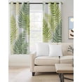 thumbnail image 2 of Sage Green Leaves Blackout Curtains for Bedroom/Living Room, Thermal Insulated Kitchen Curtains, Summer Botanical Palm Leaf Grommet Darkening Window Treatment Drapes 42"x63"x2, 2 of 8