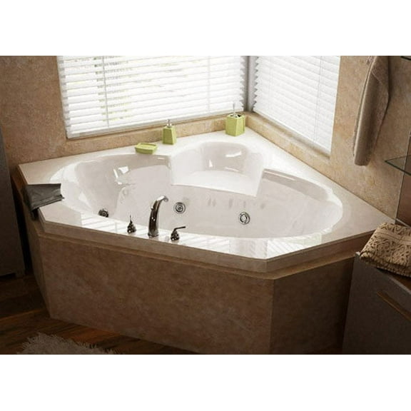 Sublime 60 in. x 60 in. Corner Air & Whirlpool Jetted Bathtub with Left Drain in White