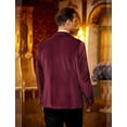 thumbnail image 5 of COOFANDY Mens Velvet Blazer Purple Tuxedo Jackets Notched Lapel Single Button Dinner Prom Party Jackets Christmas Gift, 5 of 18