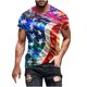 thumbnail image 2 of Blusas y camisas de manga corta y cuello redondo para hombre. Blusas de manga corta con cuello redondo y estampado del Día de la Independencia para hombre. Blusa para hombre., 2 of 5