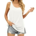 thumbnail image 2 of Summer Sleeveless Top For Women Casual Solid Color Crewneck Vest Ladies Soft Beach Tank Top Shirts Blouse, 2 of 6