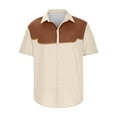 thumbnail image 5 of Bzhegqhd Men's Vintage Button Casual Short Sleeve Turndown Collar Blouse Shirt, 5 of 5