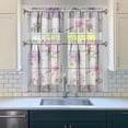 thumbnail image 3 of Pioneer Kitchen Curtains and Valance Set 36 Inch Tier Vintage Colorful Peony Flower Plants 3 Pieces Set Dining Room Small Curtain Drapes Cafe Curtains Valance for Home Decor Rod Pocket, 3 of 6