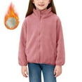 thumbnail image 2 of Xdegoge Fleece Lined Jacket for Girls Full Zip Stand Collar Jackets Casual Lightweight Sport Coat Fashion Fall Winter Warm Color Block Outerwear with Pockets Size 2-12, 2 of 8