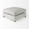 thumbnail image 3 of HomeRoots 394239 Fabric Covered Ottoman, Light Gray - Full Size, 3 of 9