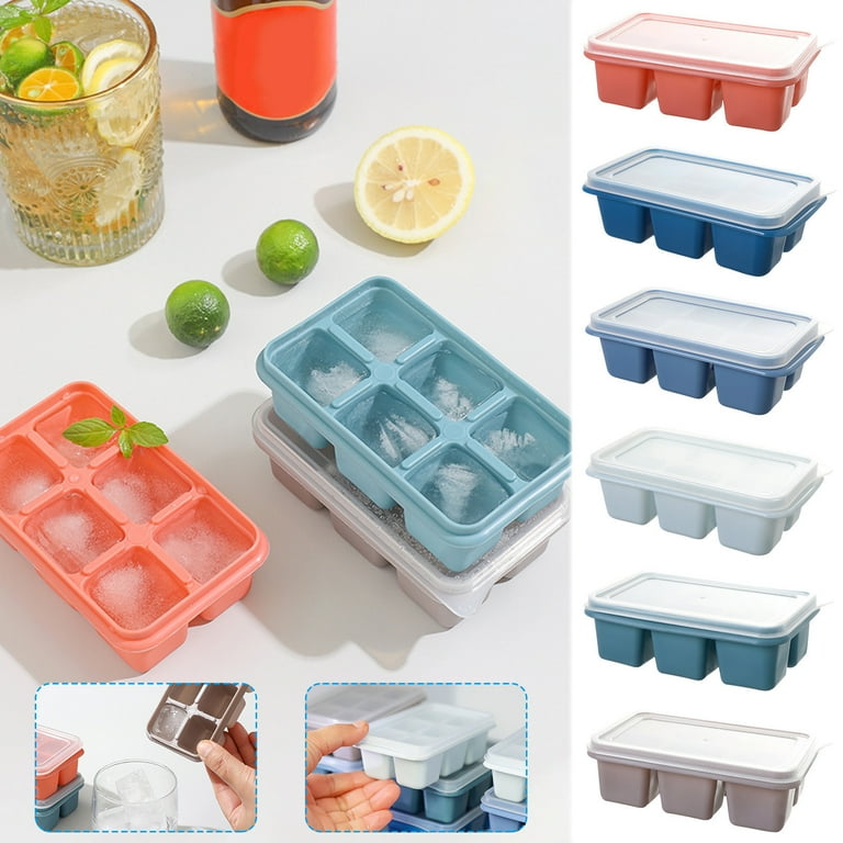 Deep Fridge Bins Heart Ice Tray Snow Cap Candy Stackable Ice Cube Tray Set  With Lid For Freezer Ice Lattice Silica Gel Ice Box Ice Cube With Ice Packs