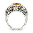 thumbnail image 4 of Shey Couture  Sterling Silver with 14K Accent Antiqued Oval Citrine Ring, 4 of 8
