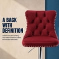 thumbnail image 5 of ODUSE-DAILY Burgundy Velvet Bar Stools Set of 2 - Adjustable Swivel Wine Red Counter Height Chairs with Tufted Back and Nailhead Trim for Kitchen Island (Wine Red, Chrome Metal, 2 Pcs), 5 of 10