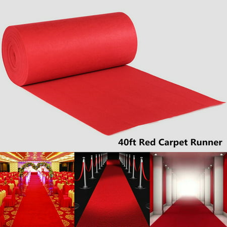 40Ft Red Aisle Hallway Runner Rug 40ftX3ft Large Red VIP Carpet Runner Wedding Aisle Floor Runner Best Occasion Aisle Runner Hollywood Party (Best Way To Freshen Carpet)