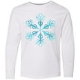 thumbnail image 3 of Inktastic Icy Blue Winter Snowflake Long Sleeve Youth T-Shirt, 3 of 5