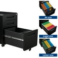 thumbnail image 3 of STANI Mobile File Cabinet 3 Drawer Metal Storage Filing Cabinet with Lock and Key, Under Desk Legal Letter File Rolling Cabinets with Anti - tilt Wheels for Home & Office, 3 of 7