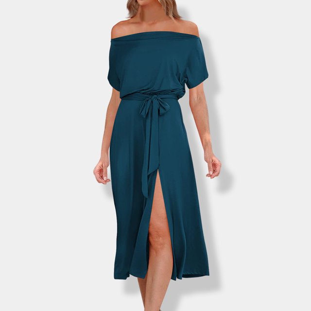 Gspmoly Robes pour Femmes, Robe d'Été Mode pour Femmes, Tempérament Uni à Manches Courtes, Épaules Dénudées, Robes de Soirée pour Femmes jusqu'à 65 % de Rabais