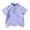 Purple, variant on REDARER Unisex Toddler Stand Collar Shirt - with Pocket Button Solid Color Gentleman Style Short Sleeve Summer Beach Holiday Casual Top,6-7 Years