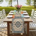 thumbnail image 4 of Southwestern Boho Blue 90 Inch Table Runner, Ethnic Geometric Rustic Farmhouse Dresser Scarf Cotton & Linen Tablerunner for Dining/Kitchen Island/Holiday Party Décor 13" x 90", 4 of 9