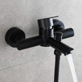 thumbnail image 3 of Robinet de Baignoire en Acier Inoxydable 2 Trous Robinet de Baignoire Noir Chaud et Froid, 3 of 5
