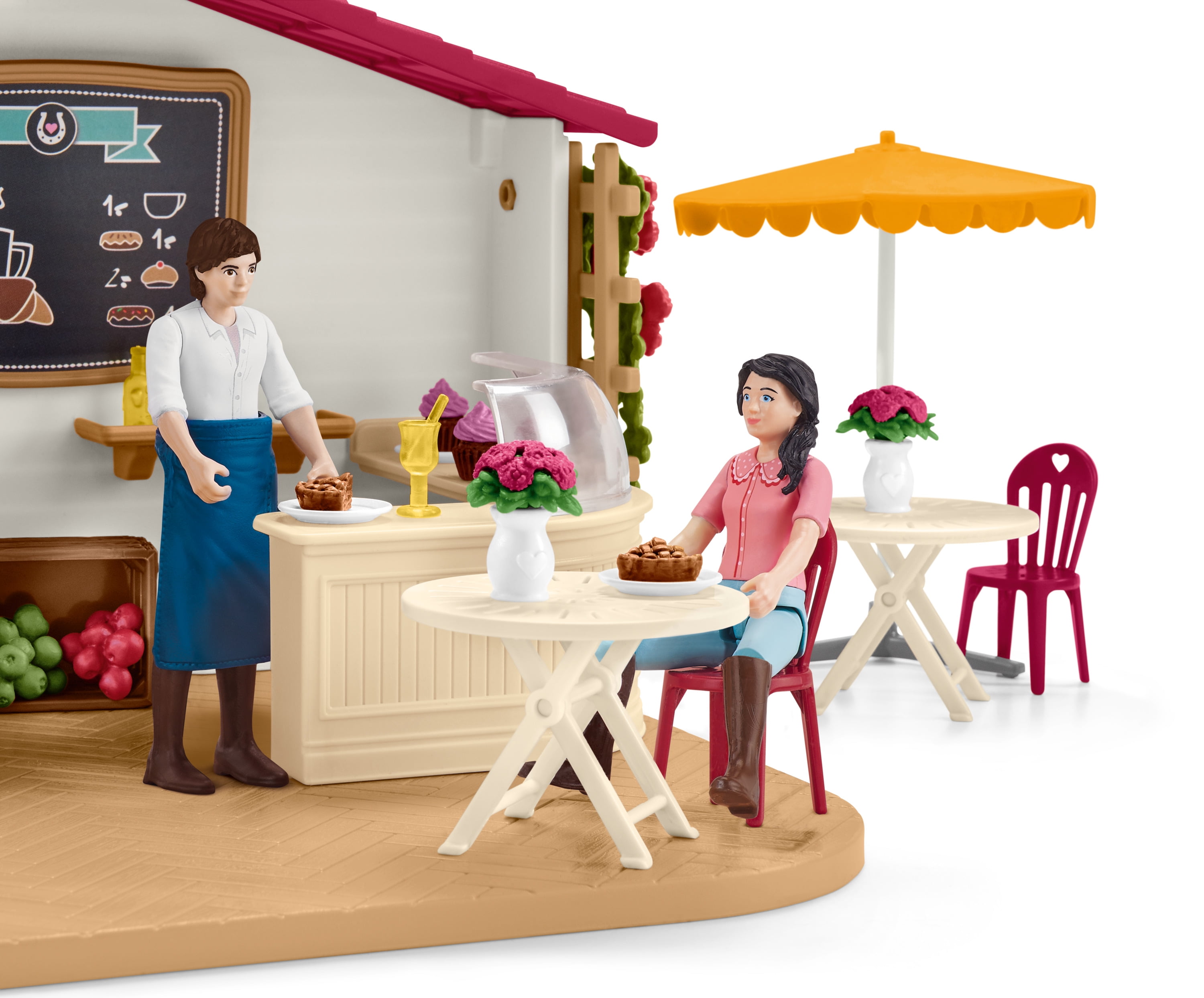 Schleich - Horse Club: Equestrian Rider Café with Horse Toy & Accessories, 66 Pcs