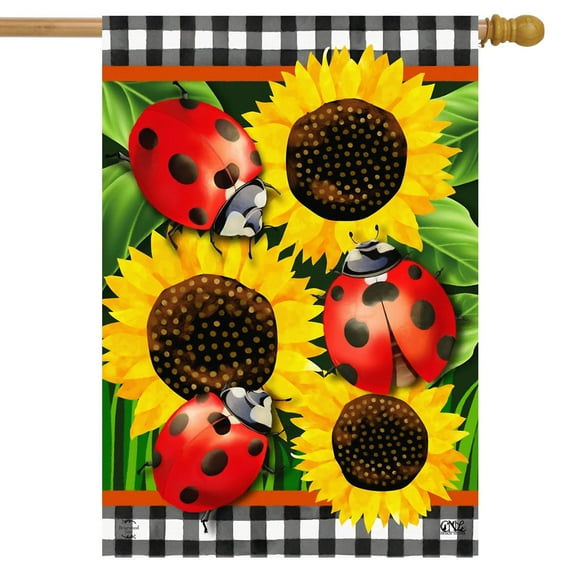Briarwood Lane Ladybugs And Sunflowers Summer House Flag