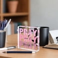 thumbnail image 5 of Christian Gifts For Women Inspirational Decor Pray Over It Verse Wall Art for Women 4x 4 Inches Desk Accessories Decor Sign Dorm Room Decoration for Women Pray on It Pray Through It, 5 of 7