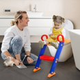thumbnail image 3 of Potty Training Seat with Step Stool Ladder for Kids and Baby Adjustable Toddler Toilet Training Seat Blue, 3 of 9