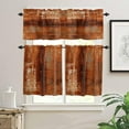 thumbnail image 2 of Burnt Orange Kitchen Curtains Set Short Half Curtains 36 Inches Length, Modern Abstract Art Geometric Oil Painted Rod Pocket Window Treatment Bedroom Tiers and Valance Set for Cafe Bathroom, 2 of 6