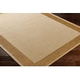 thumbnail image 2 of BoutiqueRugs Inigo Geometric Bordered Area Rug - Modern Minimalist Solid Color Carpet for Living Room, Patio, Terrace - Outdoor Safe - Tan, Dark Brown, Dark Beige - 7'10" Round, 2 of 8