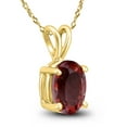 thumbnail image 2 of SZUL Women's 14K Yellow Gold 8x6MM Oval Garnet Pendant, 2 of 5