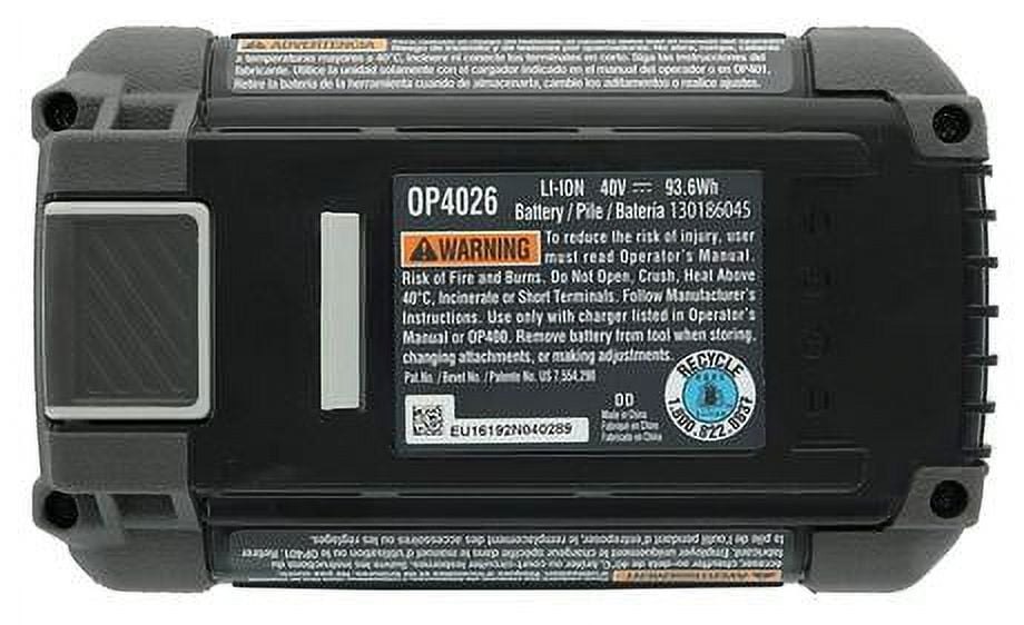 Ryobi OP4026 2.6 Amp 94 WH 40 Volt Dual Discharge Battery ZROP4026 130186037 Reconditioned