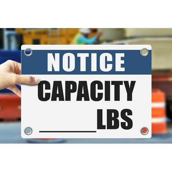 CAPACITY LBS | Warning Notice Caution Danger 3mm PVC Sign