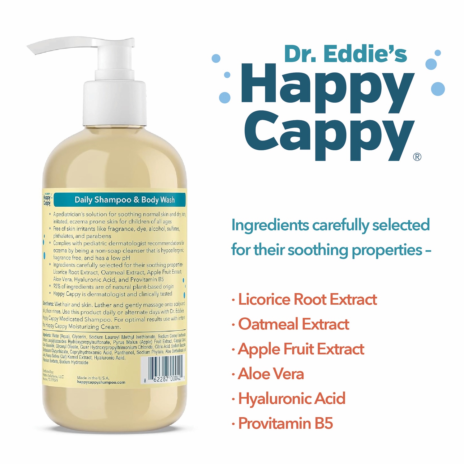 Happy Cappy Daily Shampoo & Body Wash, 8 oz photo 2