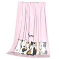 thumbnail image 3 of Bingfone Cute Cats Print Flannel Fleece Blanket Throw Blanket For Bed,Sofa,Couch,Travel,Camping(80"X60"), 3 of 9