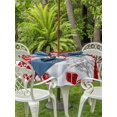 thumbnail image 2 of Outdoor Tablecloth with Umbrella Hole and Zipper, Red Christmas Round Table Cloth 60 Inch Waterproof Tablecloth, Snowman Snowflake Gifts Xmas Tree Picnic Table Cover for Patio Camping, 2 of 7