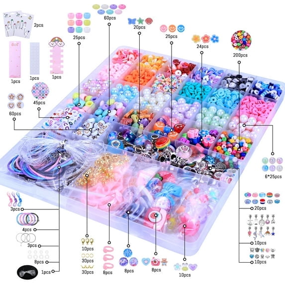 Unicorn Jewelry Activity Kit Clay Beads Bracelet Making 3200 Pieces