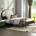 thumbnail image 2 of Maklaine Elegant Modern Transitional Gunmetal Metal Queen Bed, 2 of 7