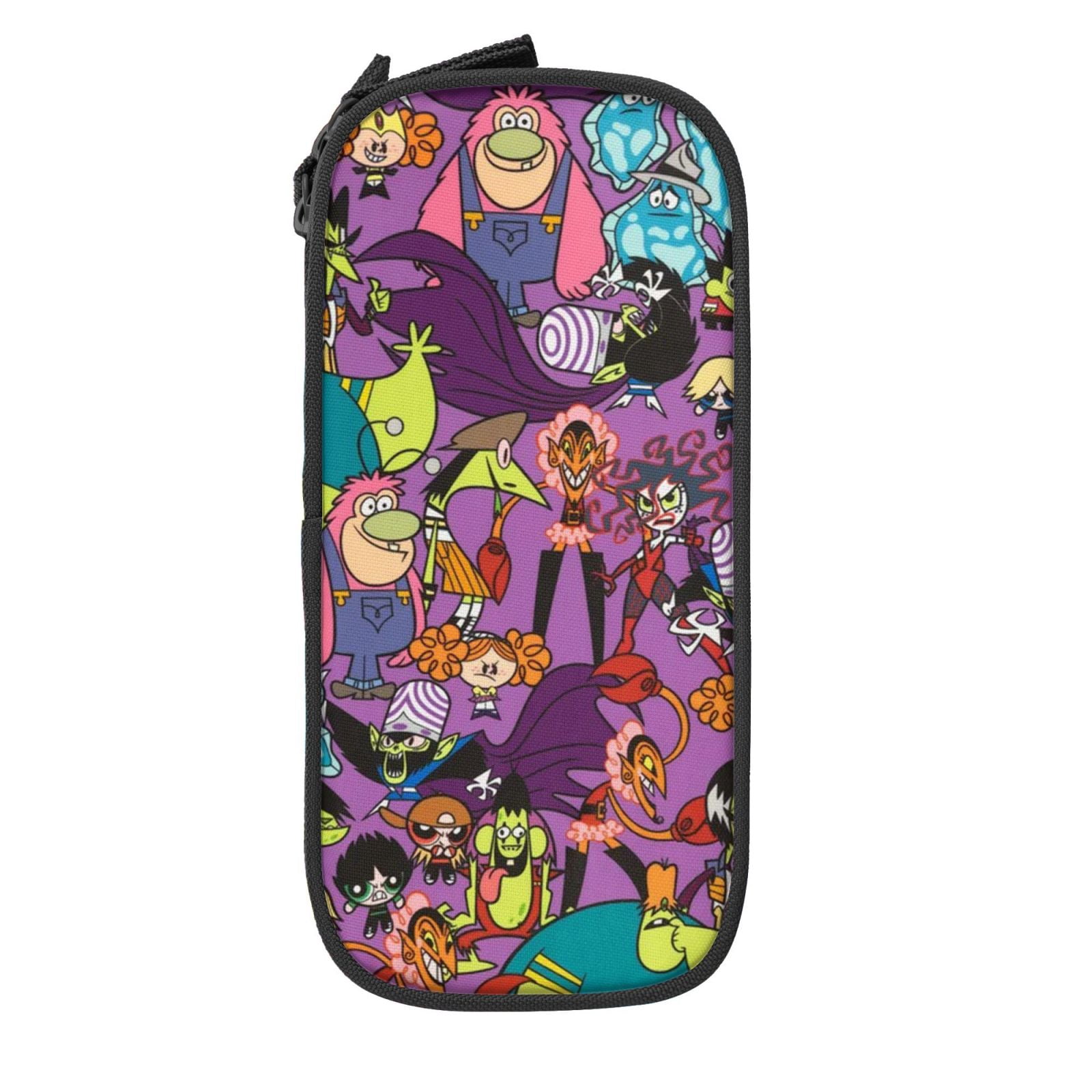 The Powerpuff Gi-rls Pencil Case Large Capacity Pencil Pouch Penbag Office Stationery Organizer Travel Makeup Bag Black