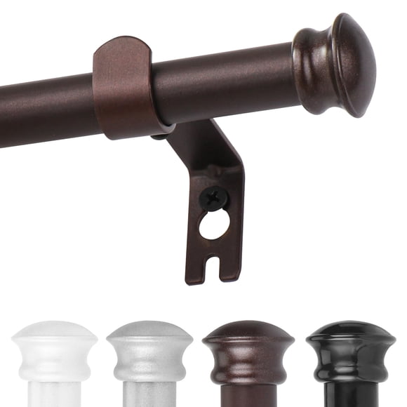 Barra de cortina CorkLatta Bronze de 76 a 294 cm con soportes de 1,6 cm de diámetro.