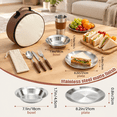 Tmess Kit 4 Person Set Stainless Steel Camping Mess Kit with Carrying Bag ...